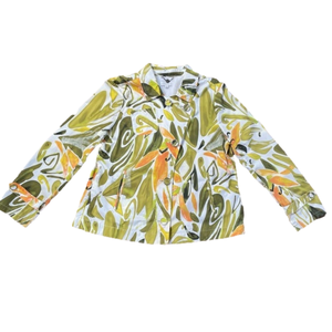 JOSEPH A. green & orange tropical print Jacket size 16